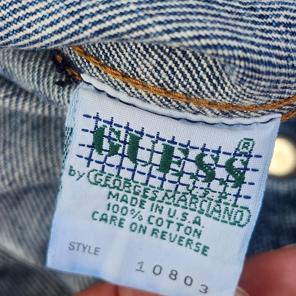 90s‎ GUESS USA by George Marciano Green Label Medium Wash Jean Trucker Jacket M
